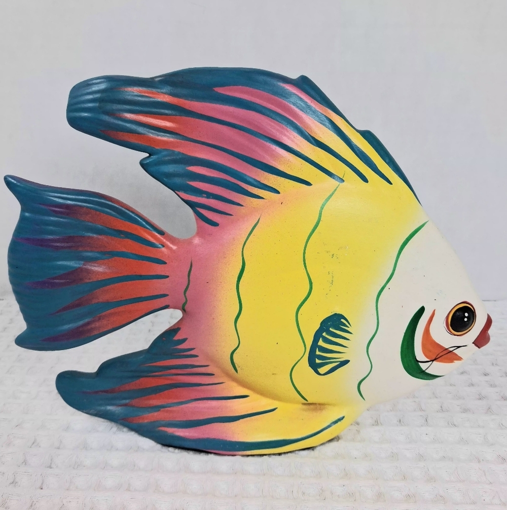 Vintage Gabbi Collection Hand Painted Fish Decor Mexican Folk Art